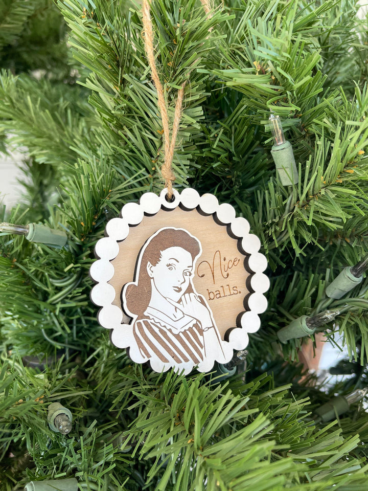 Vintage retro inspired funny Christmas ornament by BubbleHead Ink