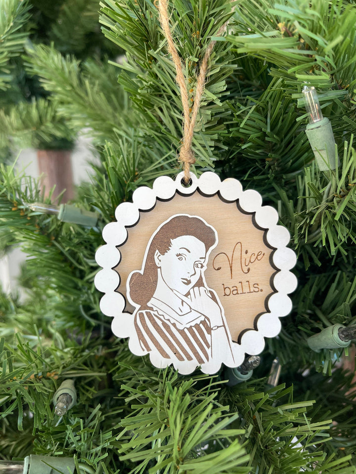 Vintage retro inspired funny Christmas ornament by BubbleHead Ink