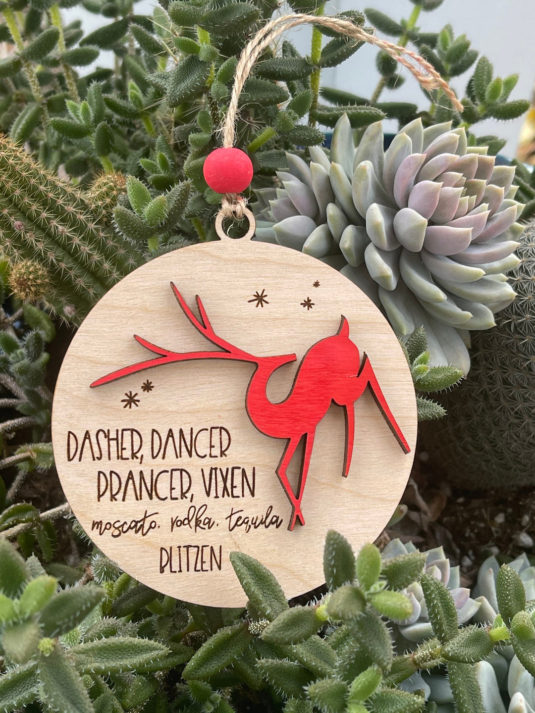 Wine lover funny Christmas ornament gift for her by BubbleHead Ink