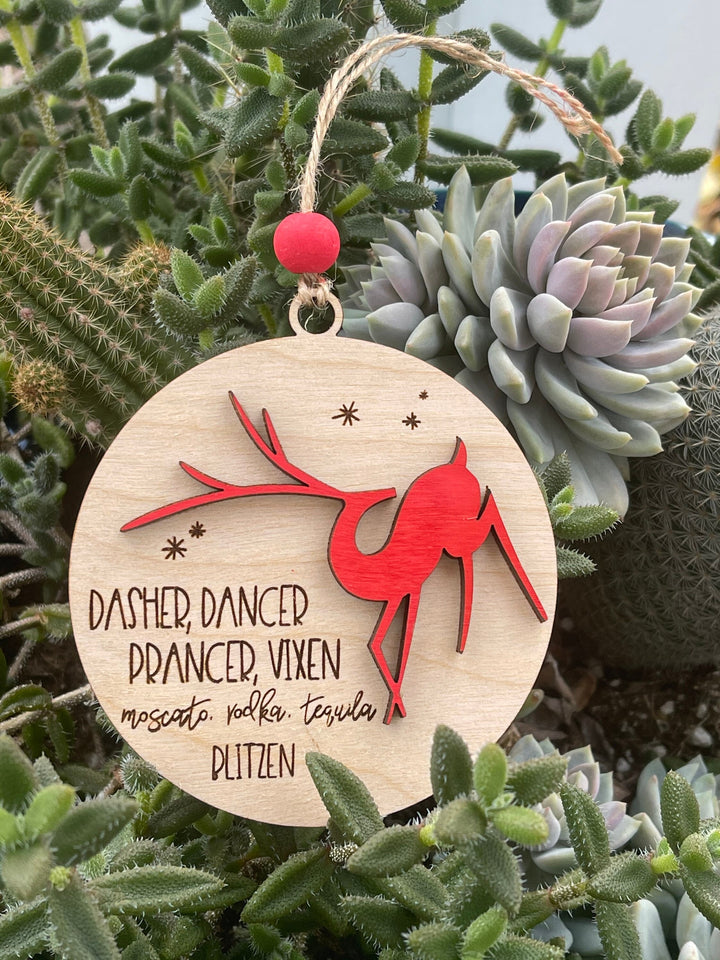 Wine lover funny Christmas ornament gift for her by BubbleHead Ink