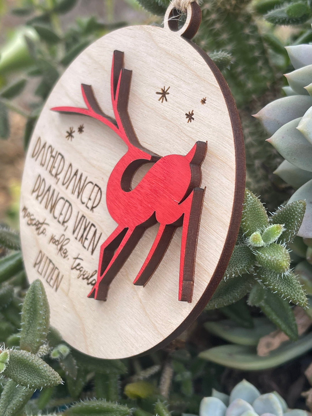 Wine lover funny Christmas ornament gift for her by BubbleHead Ink