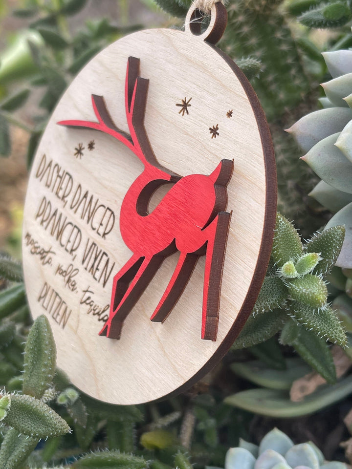 Wine lover funny Christmas ornament gift for her by BubbleHead Ink