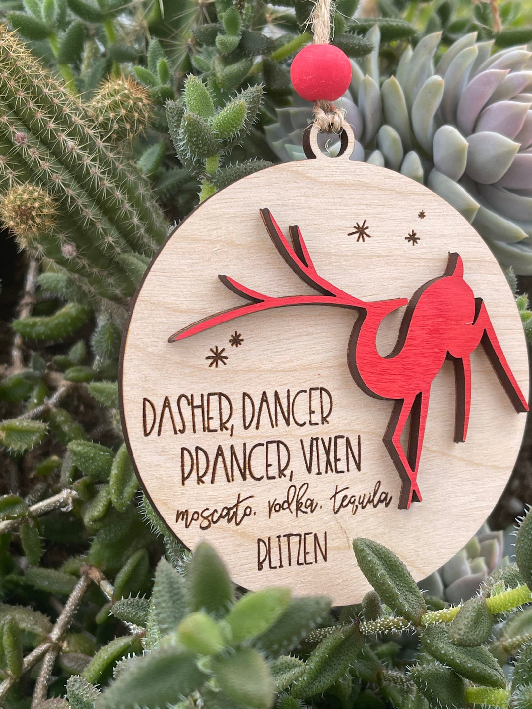 Wine lover funny Christmas ornament gift for her by BubbleHead Ink