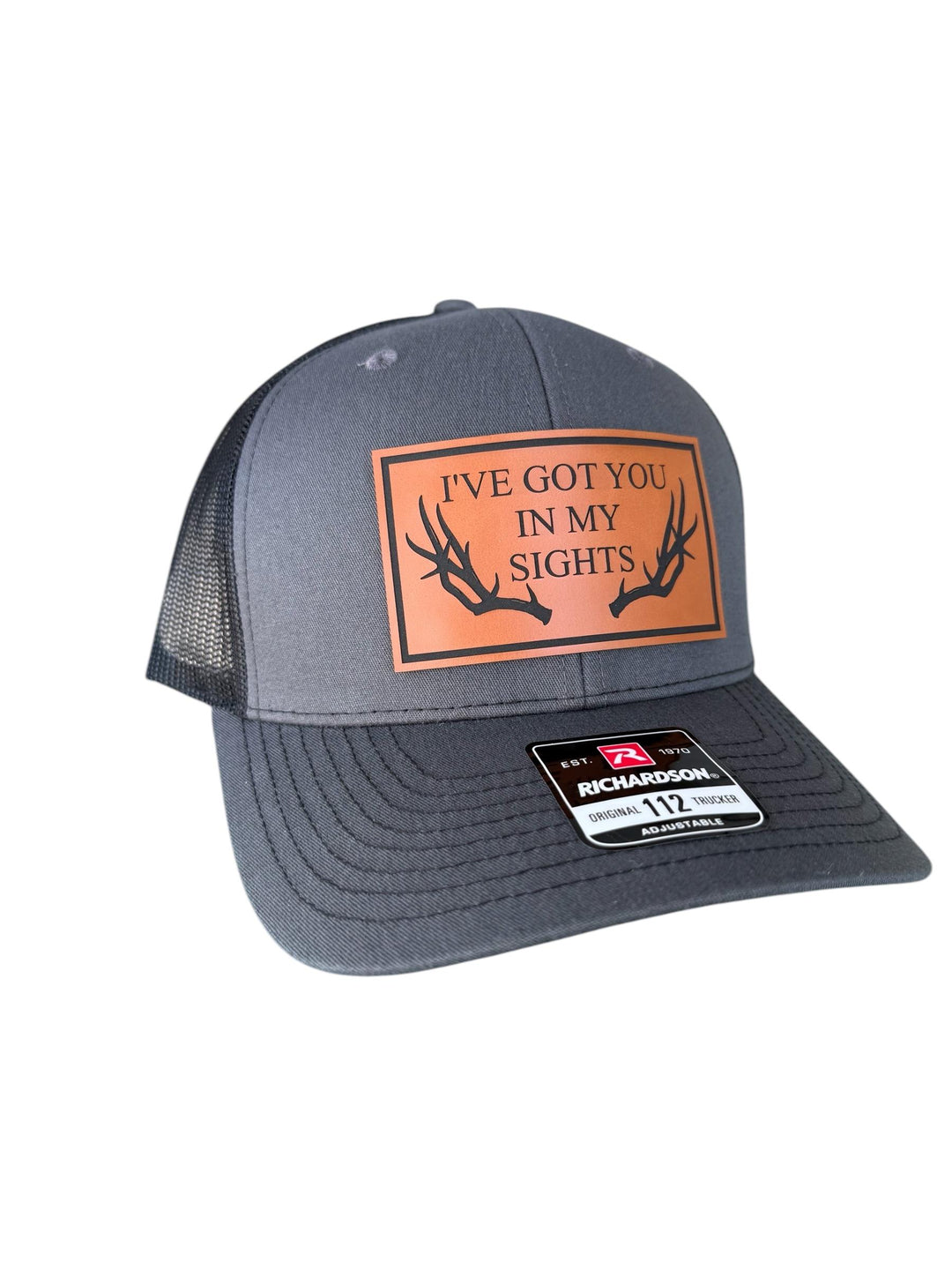 Funny Deer Antler Hunting Richardson 112 Trucker Hat, Hunting Dad Gift, Valentine's Day Gift for Husband