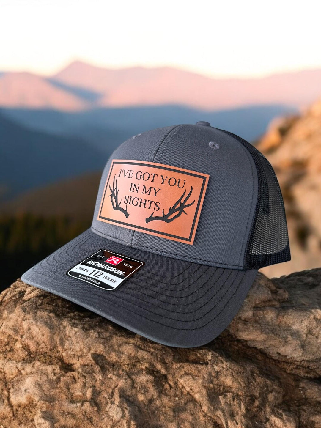 Funny Deer Antler Hunting Richardson 112 Trucker Hat, Hunting Dad Gift, Valentine's Day Gift for Husband