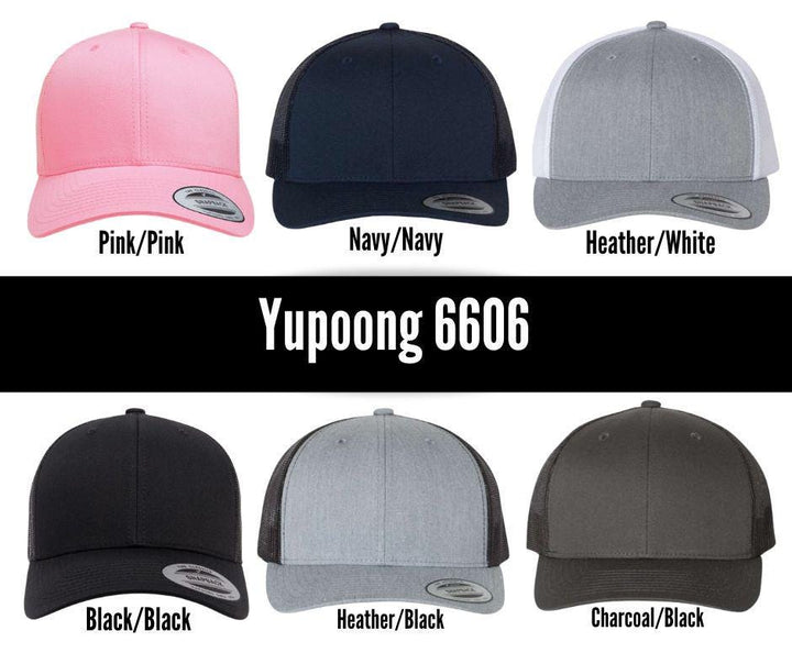 Custom Hat For Dad With Kids, Personalized Valentine's Day Gift For Husband, Richardson 112 Trucker Hat, Yupoong 6606 Adjustable Snapback