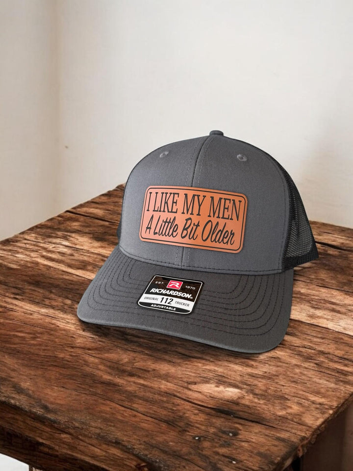 I Like My Men A Little Older, Richardson 112 Patch Hat, Gift For Mom, Yupoong 6606, Ponytail Hat For Women