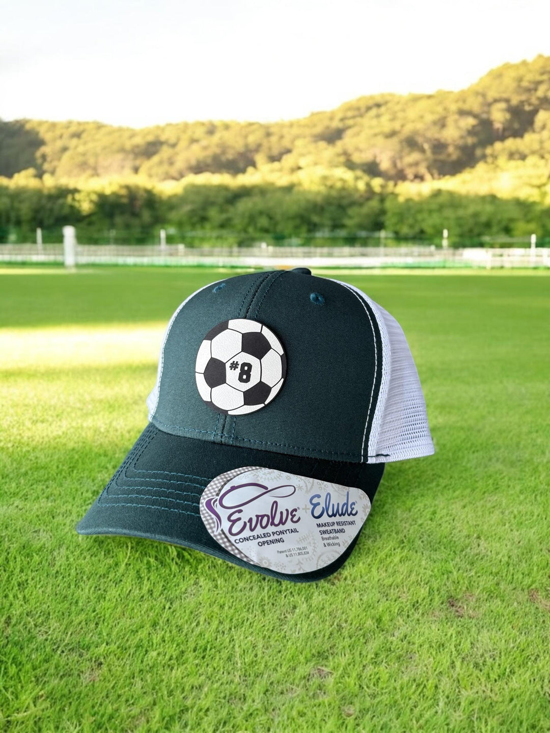 Soccer Mom Trucker Hats, Custom Soccer Mom Hat, Soccer Number Hat, Gift For Mother's Day, Ponytail Hats With Leather Patch