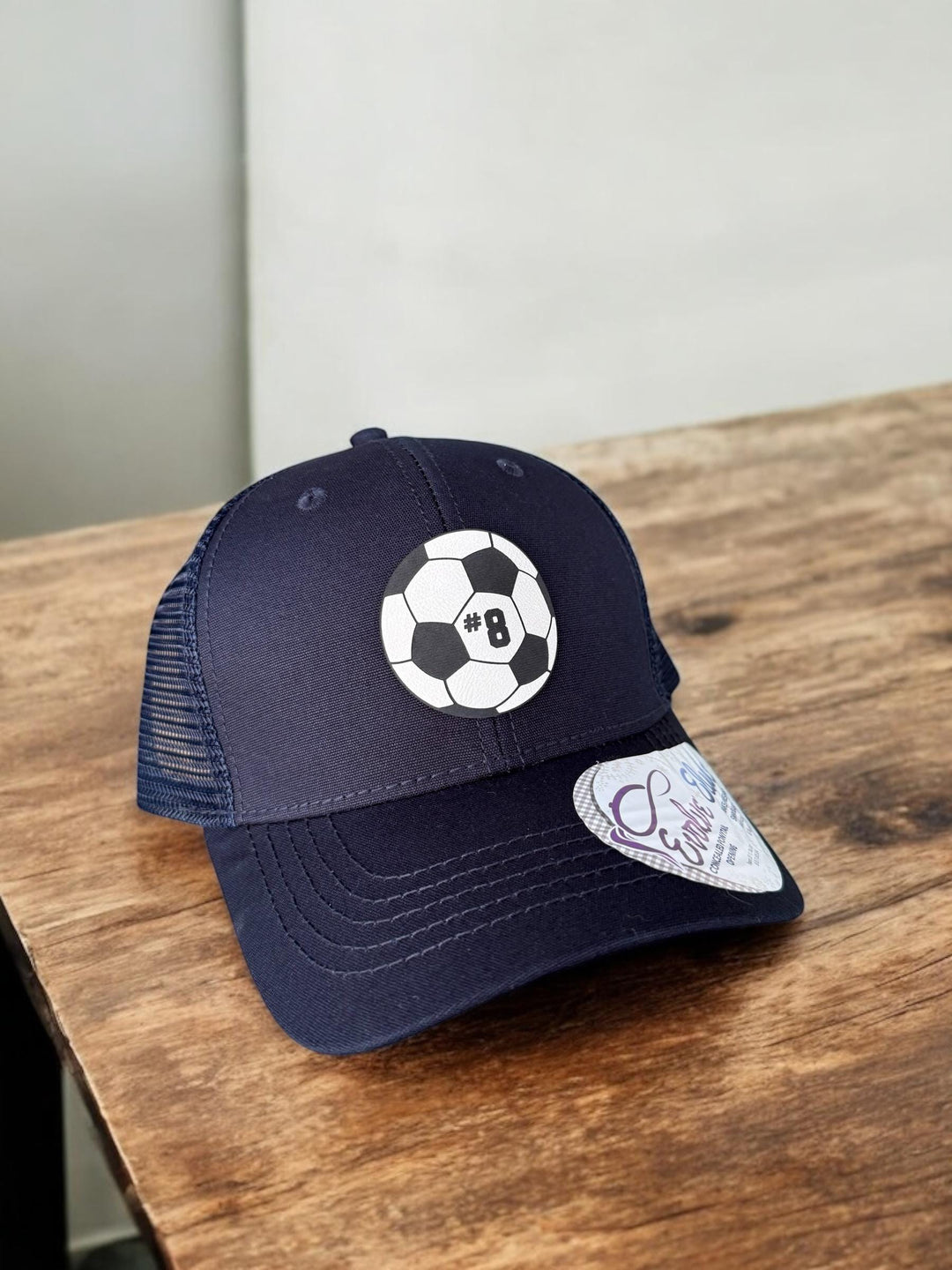 Soccer Mom Trucker Hats, Custom Soccer Mom Hat, Soccer Number Hat, Gift For Mother's Day, Ponytail Hats With Leather Patch