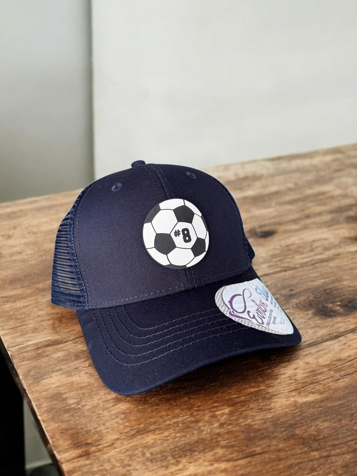 Soccer Mom Trucker Hats, Custom Soccer Mom Hat, Soccer Number Hat, Gift For Mother's Day, Ponytail Hats With Leather Patch