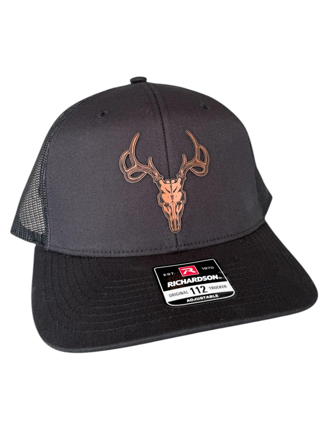 Hunting Trucker Hat, Richardson 112 Leather Patch Hat, Hunting Dad Gift, Husband Birthday Gifts Men