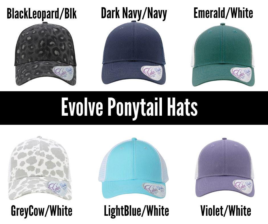 Pink Ribbon Breast Cancer Womens Ponytail Trucker Hat, Fuck Cancer Navy Baseball Cap, Survivor Gift