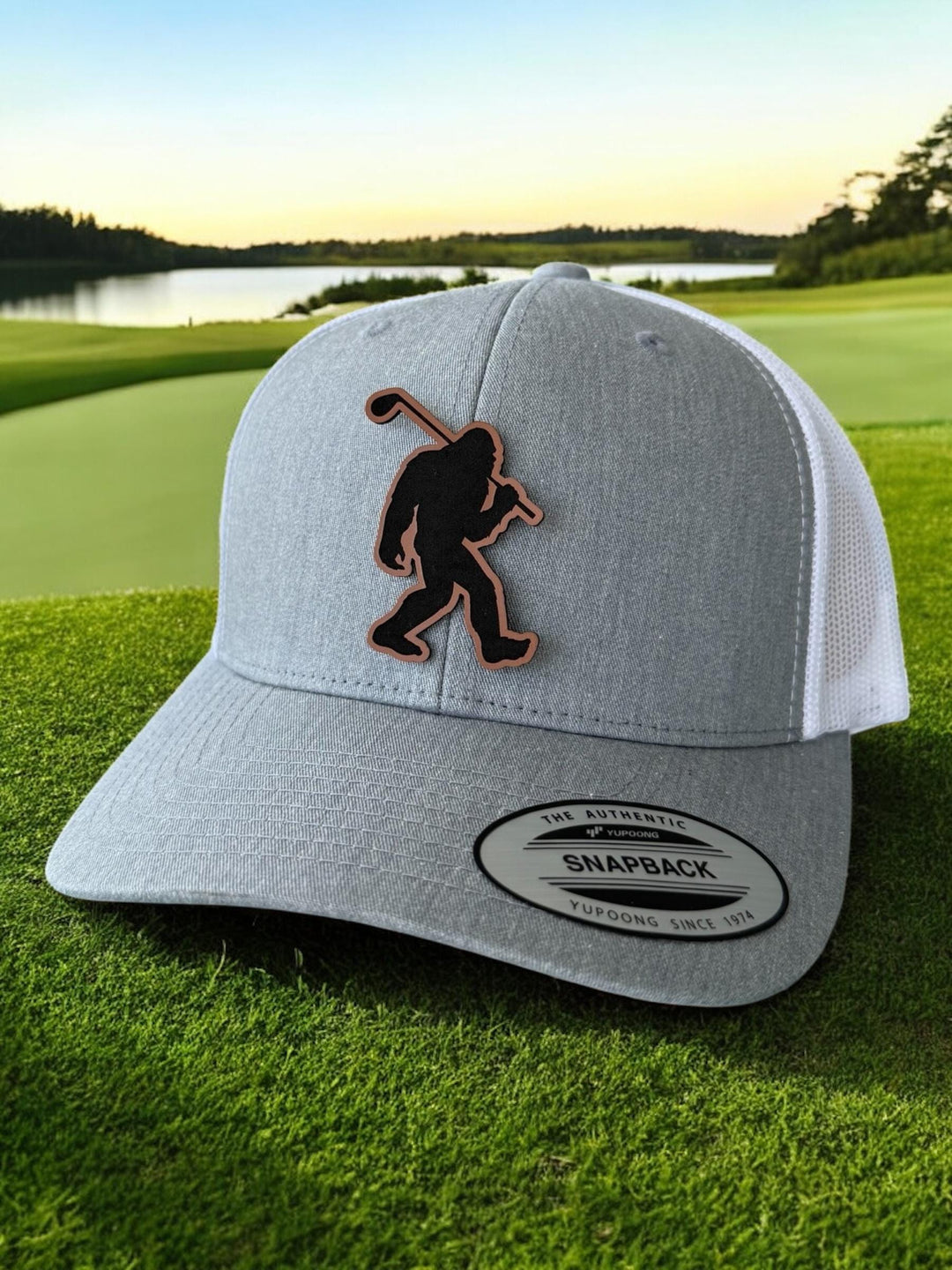 Sasquatch Golfing Hat, Big Foot Golf Snapback, Golfing Big Foot Trucker Hat, Richardson 112 or Yupoong 6606, Funny Golf Hat for Men