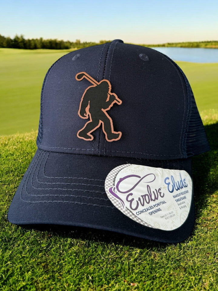 Sasquatch Golfing Hat, Big Foot Golf Snapback, Golfing Big Foot Trucker Hat, Richardson 112 or Yupoong 6606, Funny Golf Hat for Men