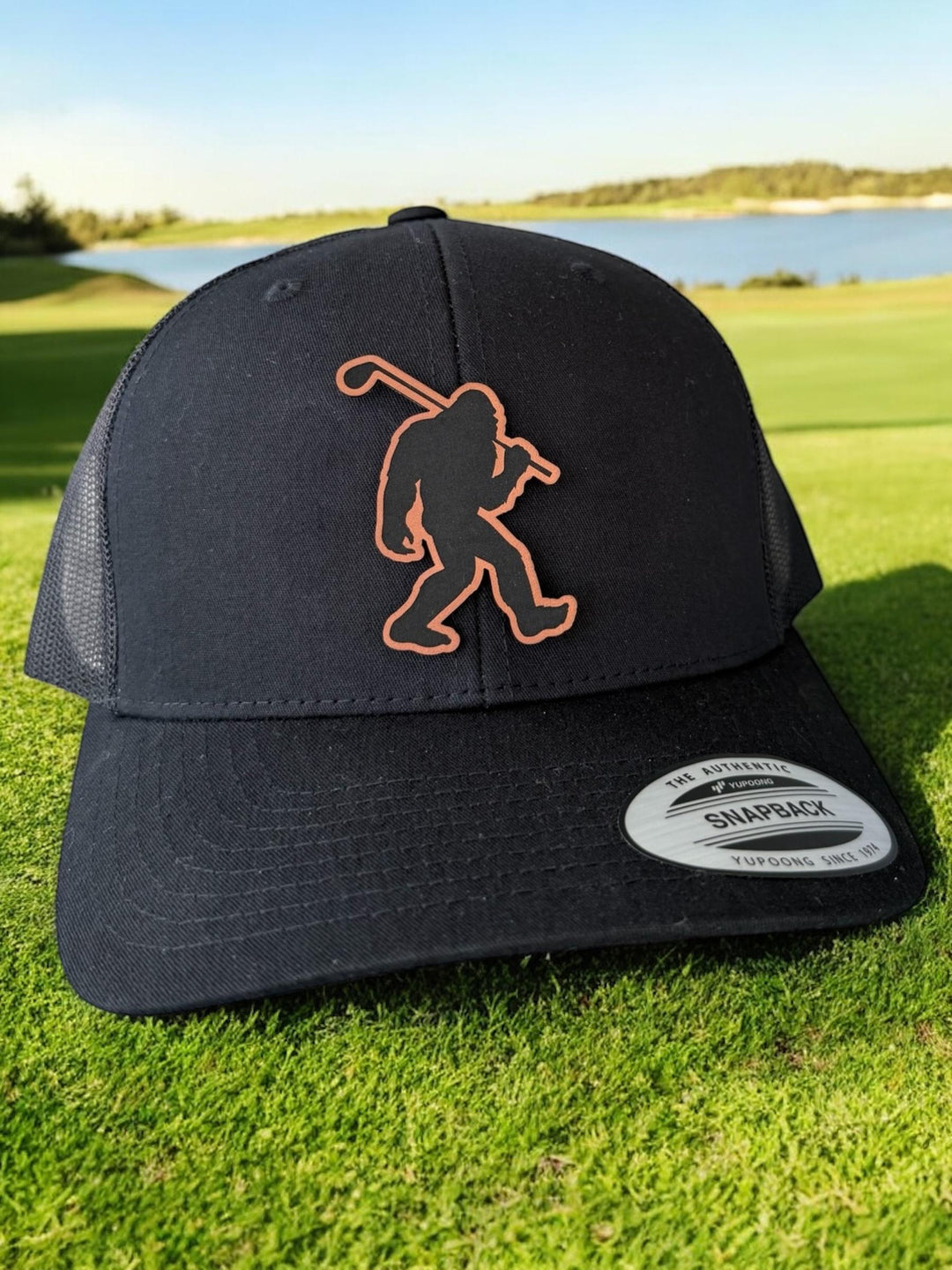 Sasquatch Golfing Hat, Big Foot Golf Snapback, Golfing Big Foot Trucker Hat, Richardson 112 or Yupoong 6606, Funny Golf Hat for Men
