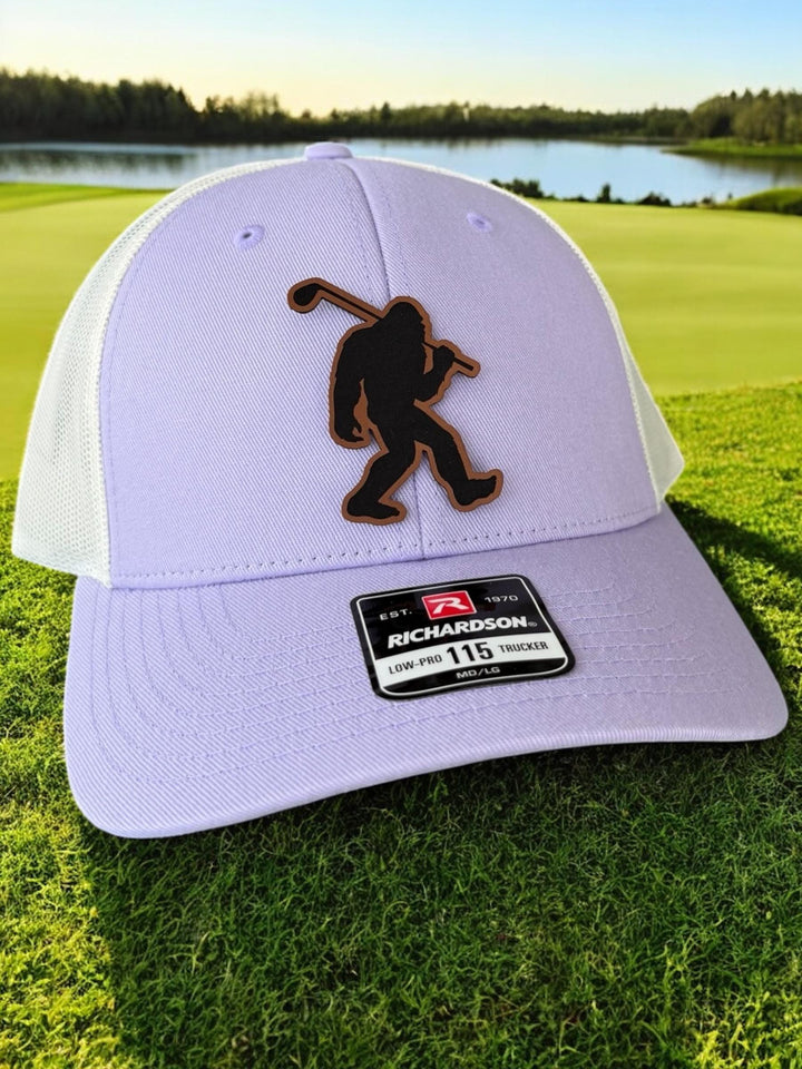 Sasquatch Golfing Hat, Big Foot Golf Snapback, Golfing Big Foot Trucker Hat, Richardson 112 or Yupoong 6606, Funny Golf Hat for Men