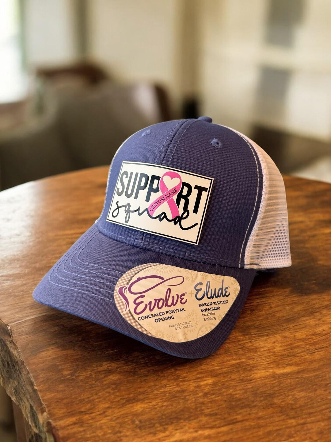 Personalized Support Squad Breast Cancer Hat for Husband, Richardson 112 Trucker, Cancer Awareness Gift for Men