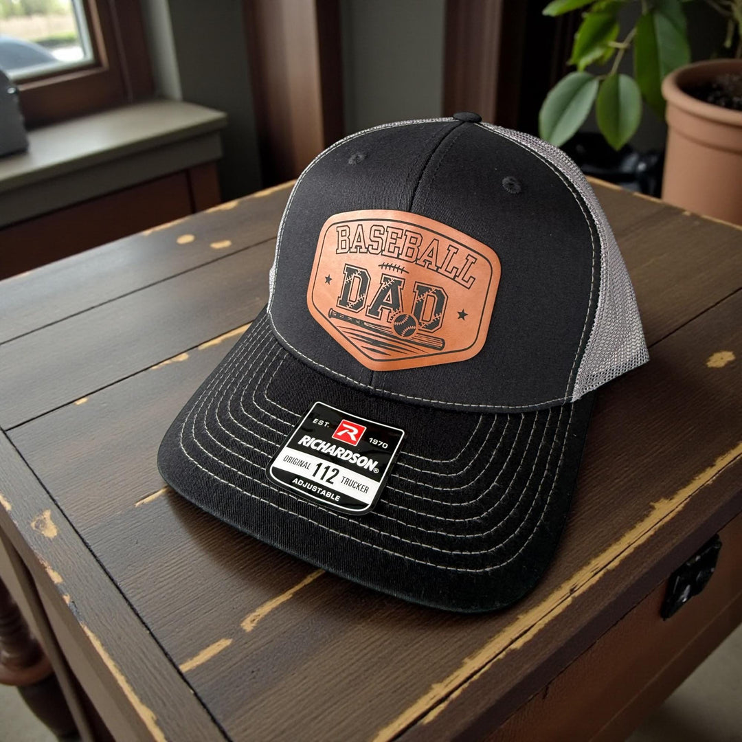 Baseball Dad Trucker Hat, Richardson 112 Snapback, Engraved Patch Cap for Baseball Games