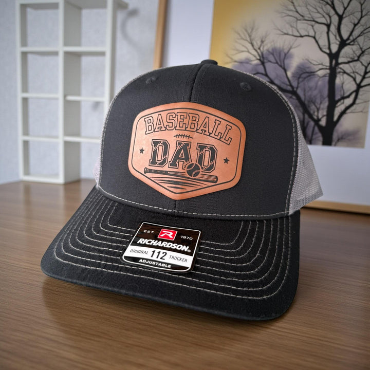 Baseball Dad Trucker Hat, Richardson 112 Snapback, Engraved Patch Cap for Baseball Games