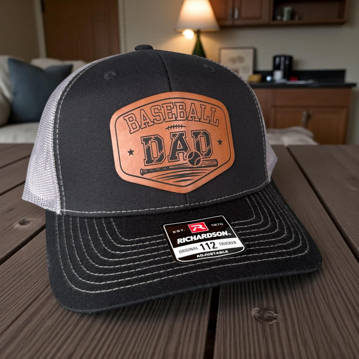 Baseball Dad Trucker Hat, Richardson 112 Snapback, Engraved Patch Cap for Baseball Games