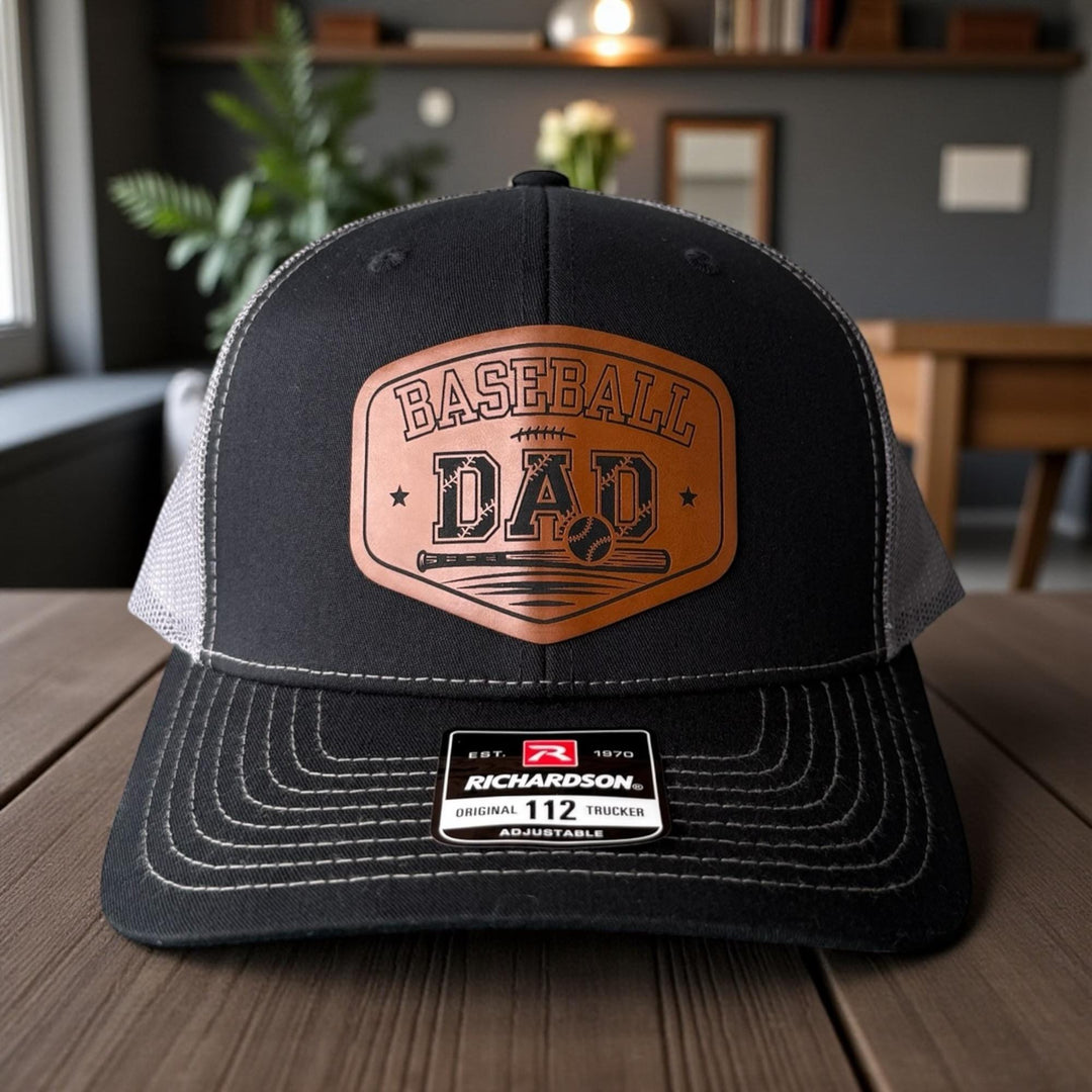 Baseball Dad Trucker Hat, Richardson 112 Snapback, Engraved Patch Cap for Baseball Games
