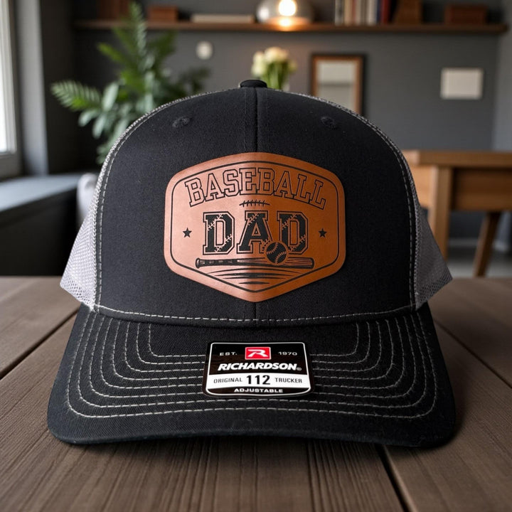 Baseball Dad Trucker Hat, Richardson 112 Snapback, Engraved Patch Cap for Baseball Games