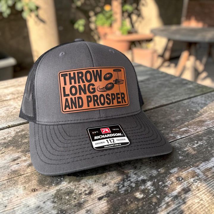 Funny Disc Golf Hat for Men, Throw Long and Prosper Trucker Hat, Richardson 112