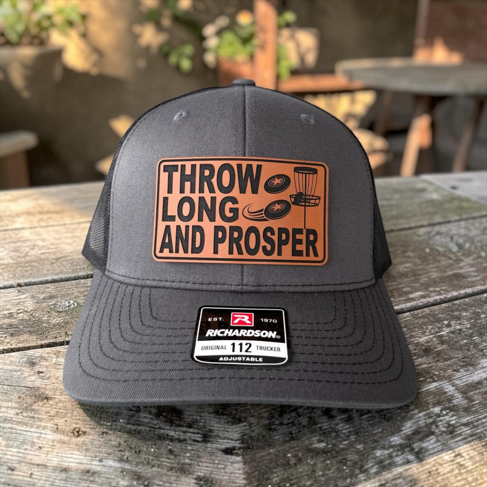 Funny Disc Golf Hat for Men, Throw Long and Prosper Trucker Hat, Richardson 112