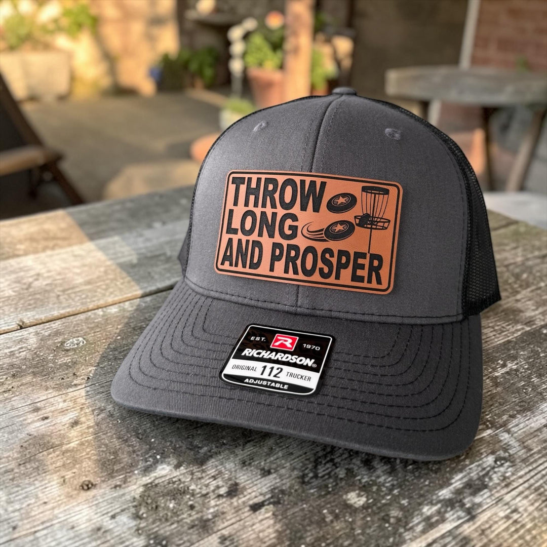 Funny Disc Golf Hat for Men, Throw Long and Prosper Trucker Hat, Richardson 112