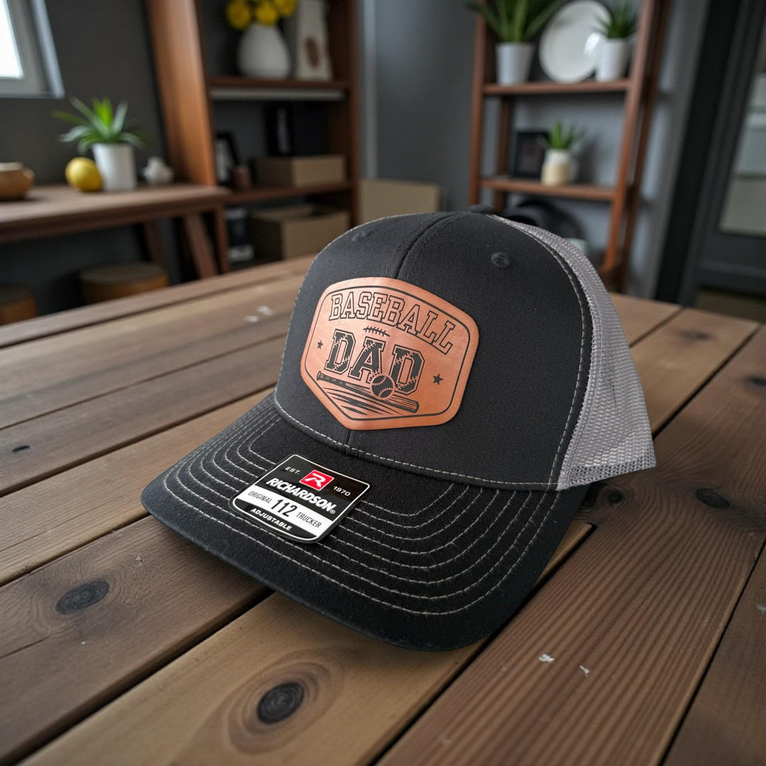Baseball Dad Trucker Hat, Richardson 112 Snapback, Engraved Patch Cap for Baseball Games