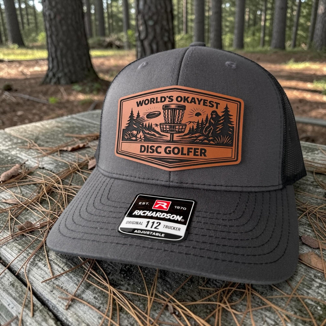 World’s Okayest Disc Golfer Hat, Funny Disc Golf Trucker Hat, Richardson 112 Snapback