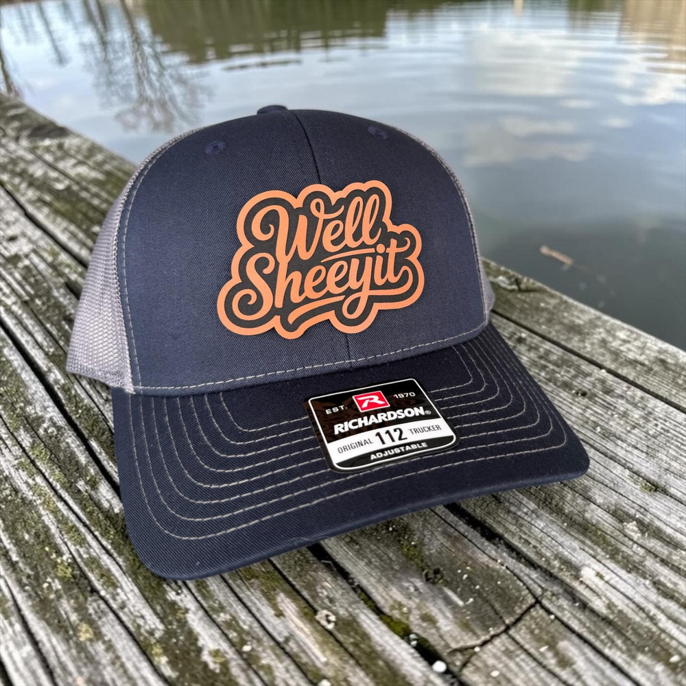 Well Sheeyit Trucker Hat, Leather Patch Snapback, Richardson 112, Funny Southern Saying Hat
