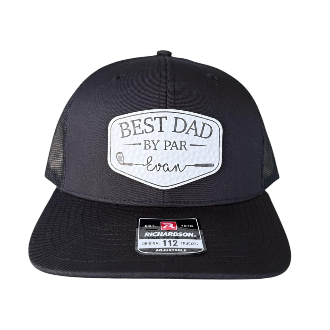 Personalized Best Dad By Par Hat, Custom Papa Grandpa Golf Cap with Kids Names, Father's Day Golf Gift