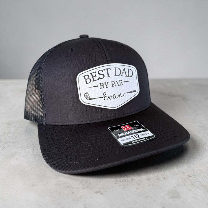 Personalized Best Dad By Par Hat, Custom Papa Grandpa Golf Cap with Kids Names, Father's Day Golf Gift