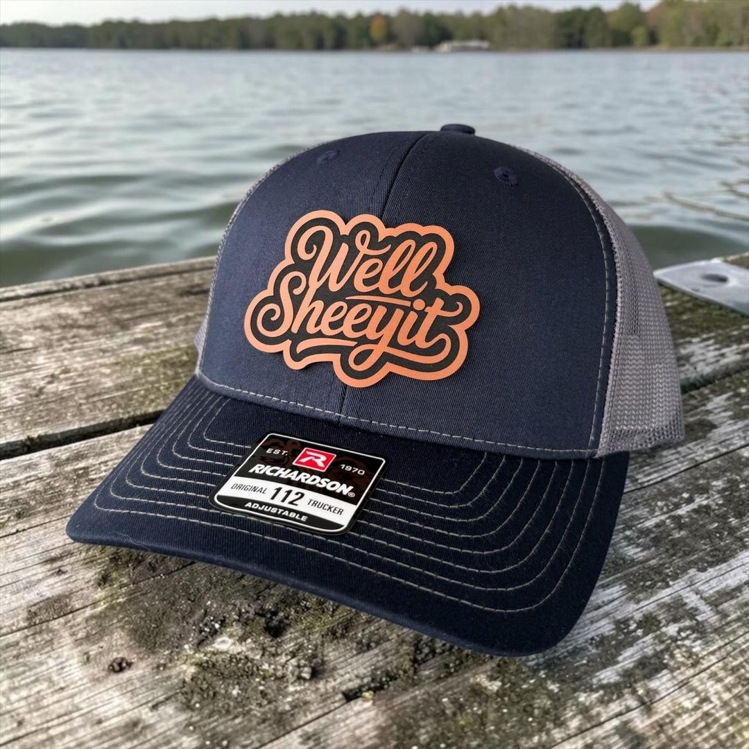 Well Sheeyit Trucker Hat, Leather Patch Snapback, Richardson 112, Funny Southern Saying Hat