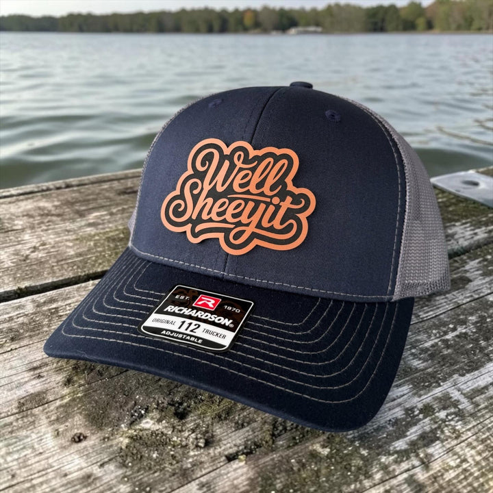 Well Sheeyit Trucker Hat, Leather Patch Snapback, Richardson 112, Funny Southern Saying Hat