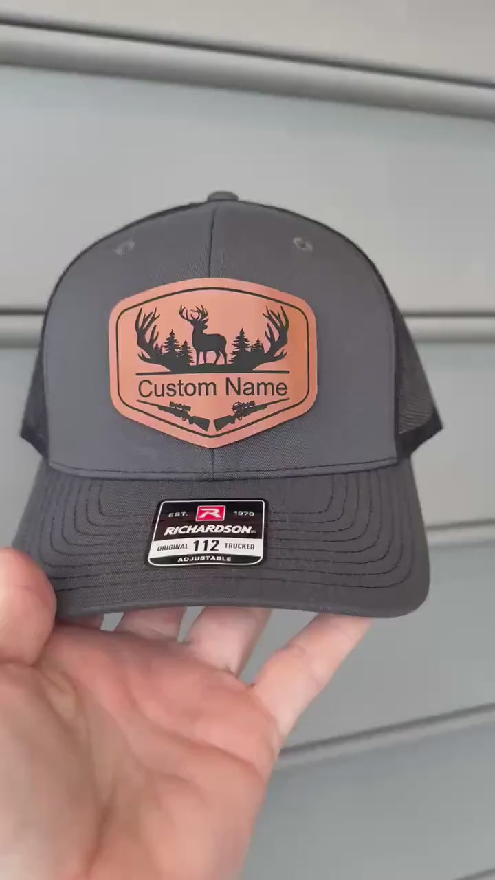 Personalized Dad Hunting Hat, Richardson 112, Custom Hunting Hats For Men With Initial