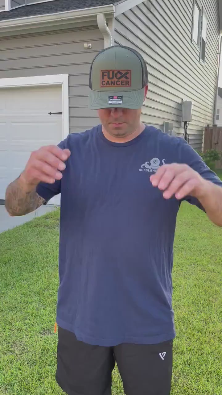 Blood Cancer Awareness Richardson 112 Trucker Hat for Men, Red Cancer Ribbon Survivor Gift, Dad Fuck Cancer