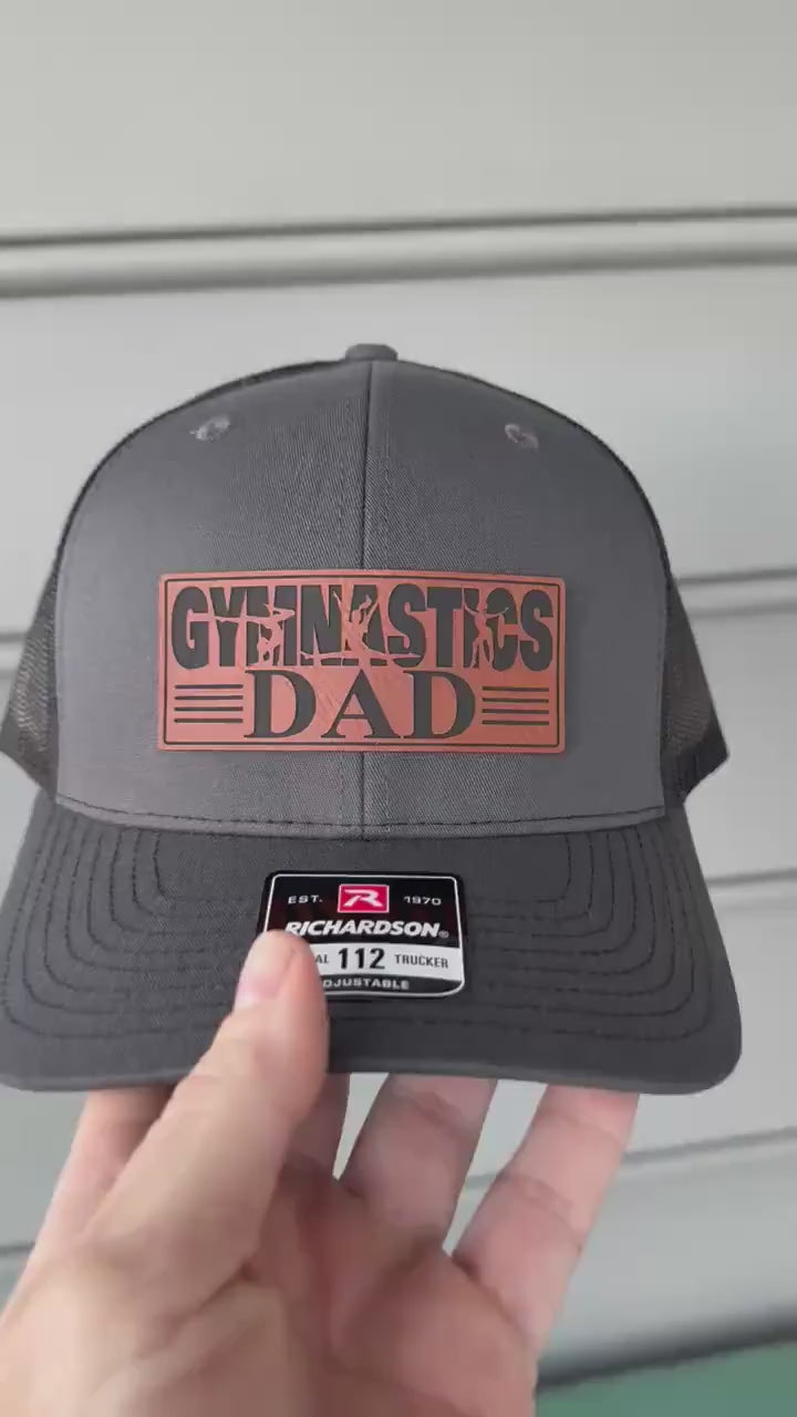 Gymnastics Dad Richardson 112 Trucker Hat with Patch, Gift for Dad, Birthday Gift for Gymnast Dad